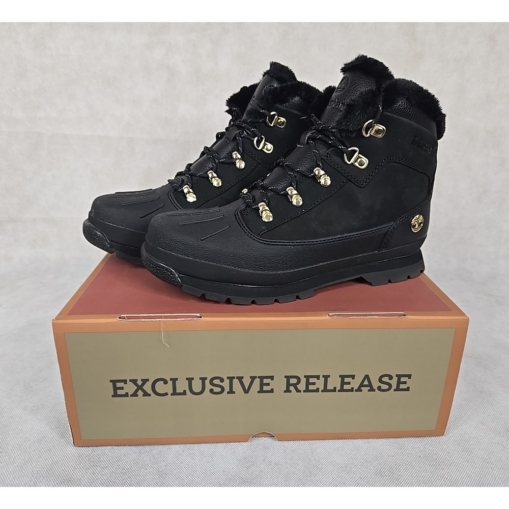 Timberland Euro Hiker‎ Boots Junior Size 7 Shell Toe Blackout Womens 8.5 NEW